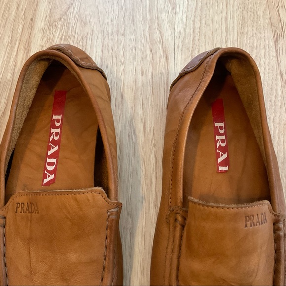 Prada Loafers Shoes Brown Tan leather Men’s size 38 main image 5